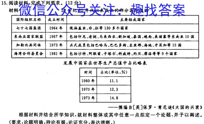 2024届辽宁省高三试卷10月联考(24-55C)历史