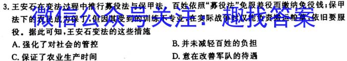 2024届广西普通高中学业水平选择性考试第一次摸底考历史