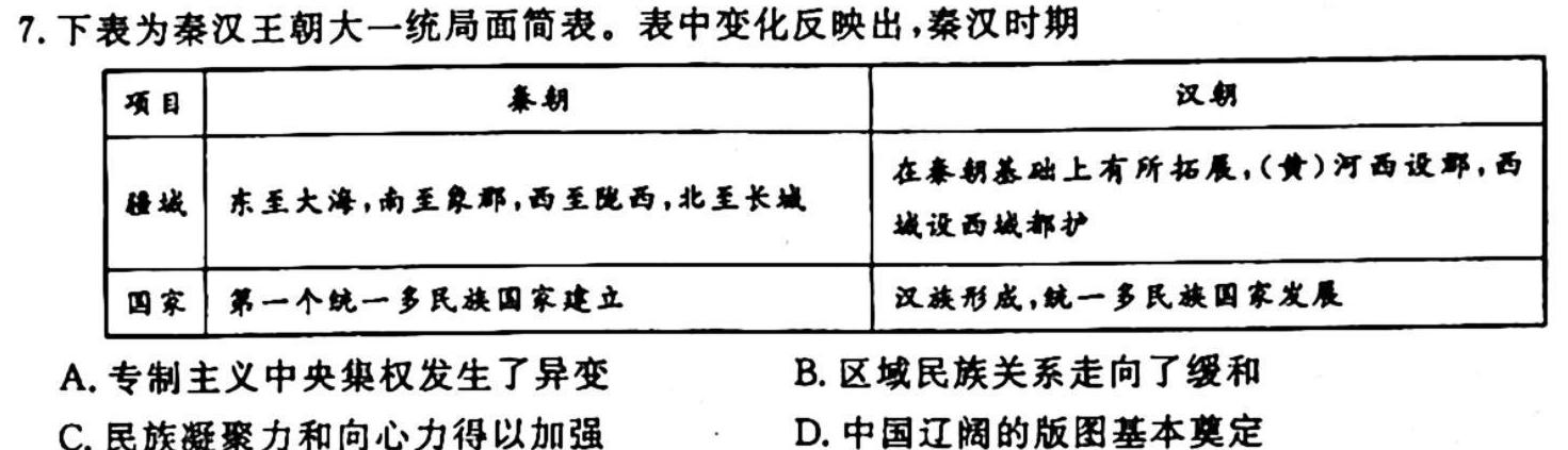 2024年衡水金卷先享题高三一轮复习夯基卷(江苏专版)一历史