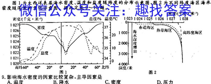 四川省大数据精准教学联盟2021级高三第一次统一监测地理.