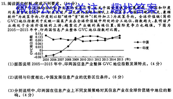 安徽第一卷·2024-2025学年安徽省八年级(9月)教学质量检测一Ⅰ地理试卷答案