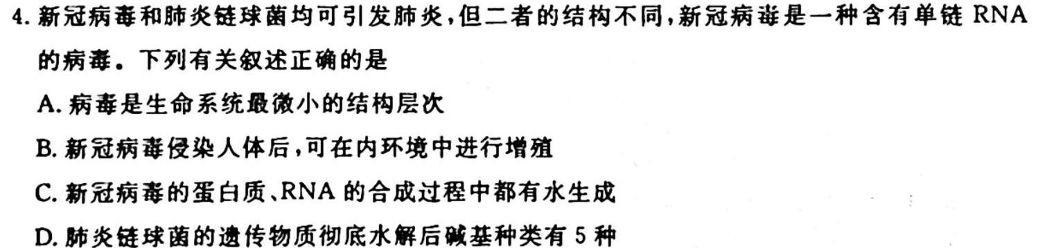 学科网 2024届高三10月大联考(新高考7省联考)(新教材)生物试卷答案