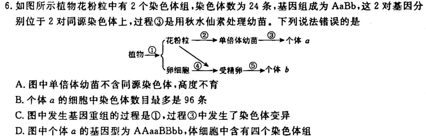 河北省2023~2024学年度八年级上学期阶段评估(一) 1L R-HEB生物