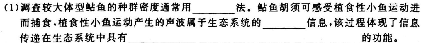 四平市普通高中2023-2024学年度高二年级第一学期期中教学质量检测(24087B)生物学试题答案