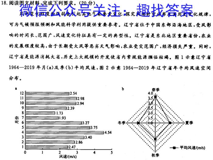 安徽省2023-2024学年八年级第六次联考㊅地理试卷答案