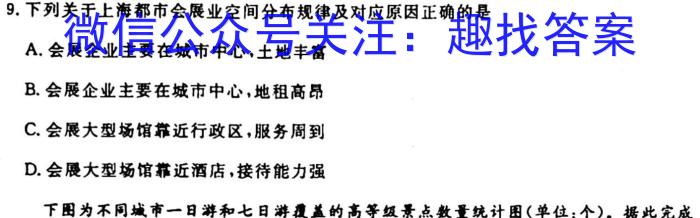 安徽省2024年初中学业水平考试模拟测试卷（二）地理试卷答案