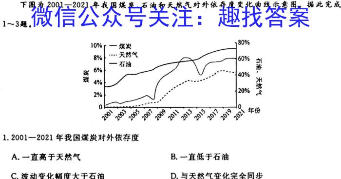 安徽省2024年滁州市高二教学质量监测地理试卷答案