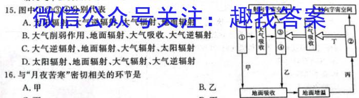 ［重庆三诊］2024年普通高等学校招生全国统一考试高三第三次联合诊断检测地理试卷答案