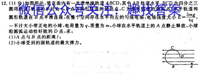 湘豫名校联考2023年11月高三一轮复习诊断考试（二）l物理