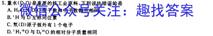 q河南省九年级2023-2024学年度综合素养评估（二）【R-PGZX C HEN】化学