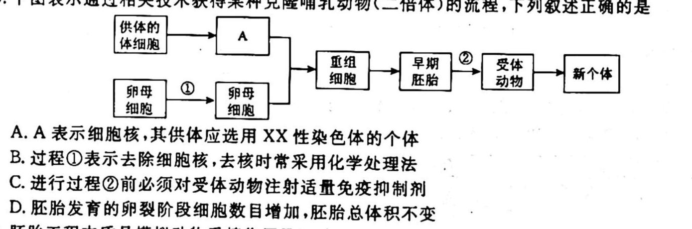 江淮十校 2024届高三第二次联考(2023.11)生物