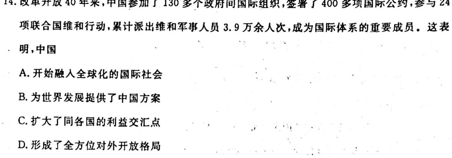 江西省2024届九年级期中综合评估2L R历史