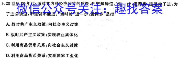 安徽省潘集区2023-2024学年度八年级第一次综合性作业设计历史