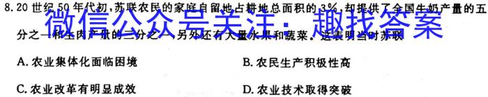 湖北云学新高考联盟高二年级10月联考历史试卷