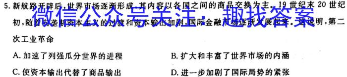 安徽省六安市某校2024届上学期初三阶段性目标检测（二）历史