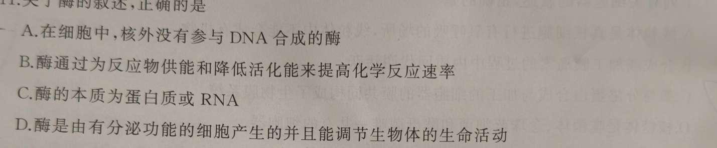2023-2024九年级第一学期阶段性检测(河南专版)生物