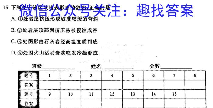 福建省2023~2024学年度七年级下学期期中综合评估 6L R-FJ地理试卷答案