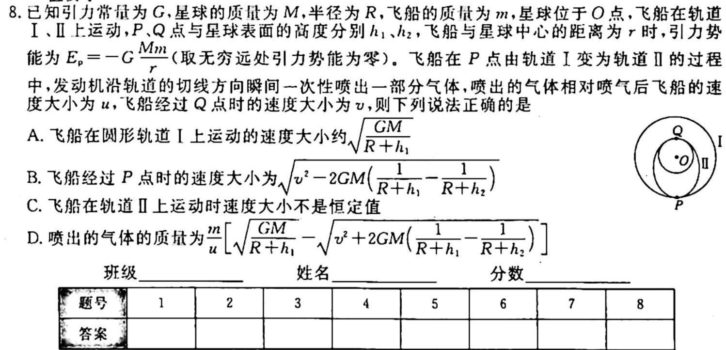 [今日更新]江西省2024届九年级第二次阶段适应性评估 R-PGZX A-JX.物理试卷答案