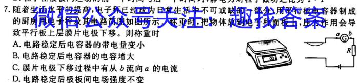 江西省九江市2024届九年级教学质量检测（一）l物理