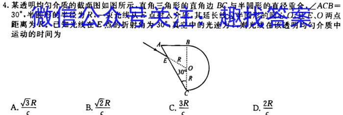 衡水金卷 2024届高三年级10月份大联考(新教材)物理`