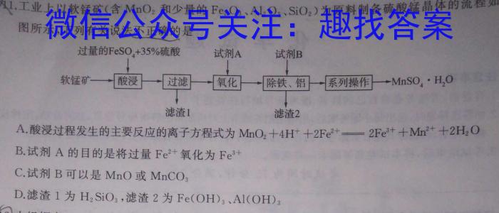 q安徽省2023-2024学年七年级G5联动教研第一次阶段性调研化学