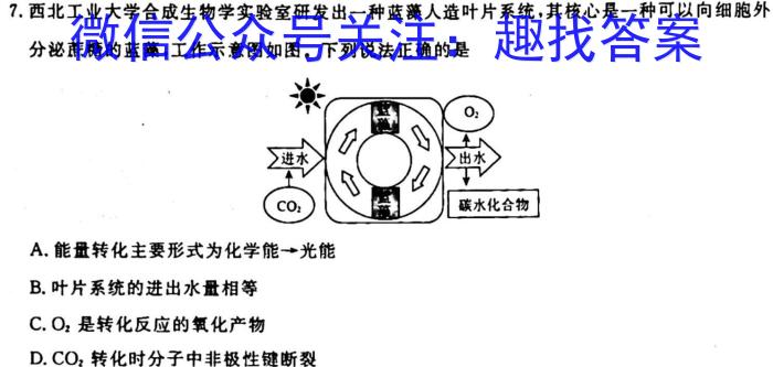 3铭师·名卷2023-2024学年安徽县中联盟高二10月联考化学