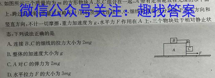 2024届湖南省高三试卷10月联考(☎)物理`