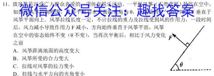 河南青桐鸣2024届普通高等学校招生全国统一考试 青桐鸣大联考(高三)(10月)l物理