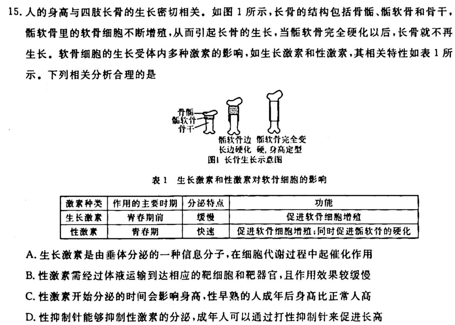 江西省2024届九年级期中综合评估2L R生物