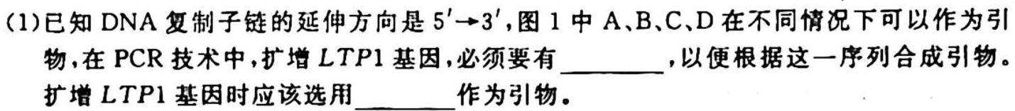 学科网2024届高三11月大联考(全国甲卷)生物学试题答案