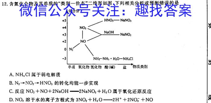 q金科大联考·河北省2024届高三10月质量检测化学