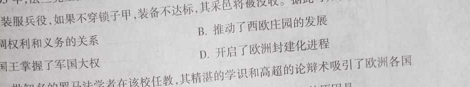 智慧上进·2024届高三总复习双向达标月考调研卷（四）历史