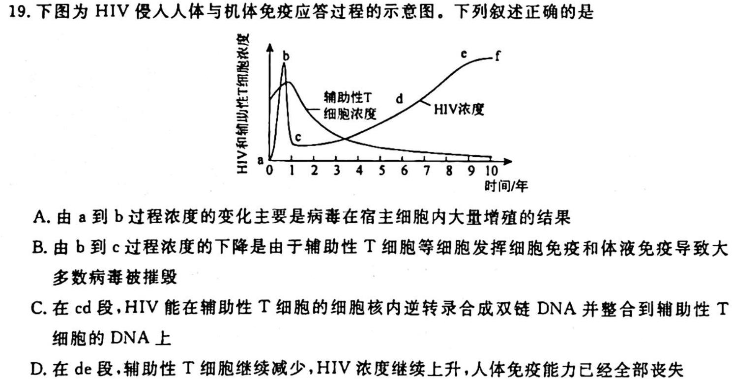 江西省2023-2024学年度高二年级10月联考生物