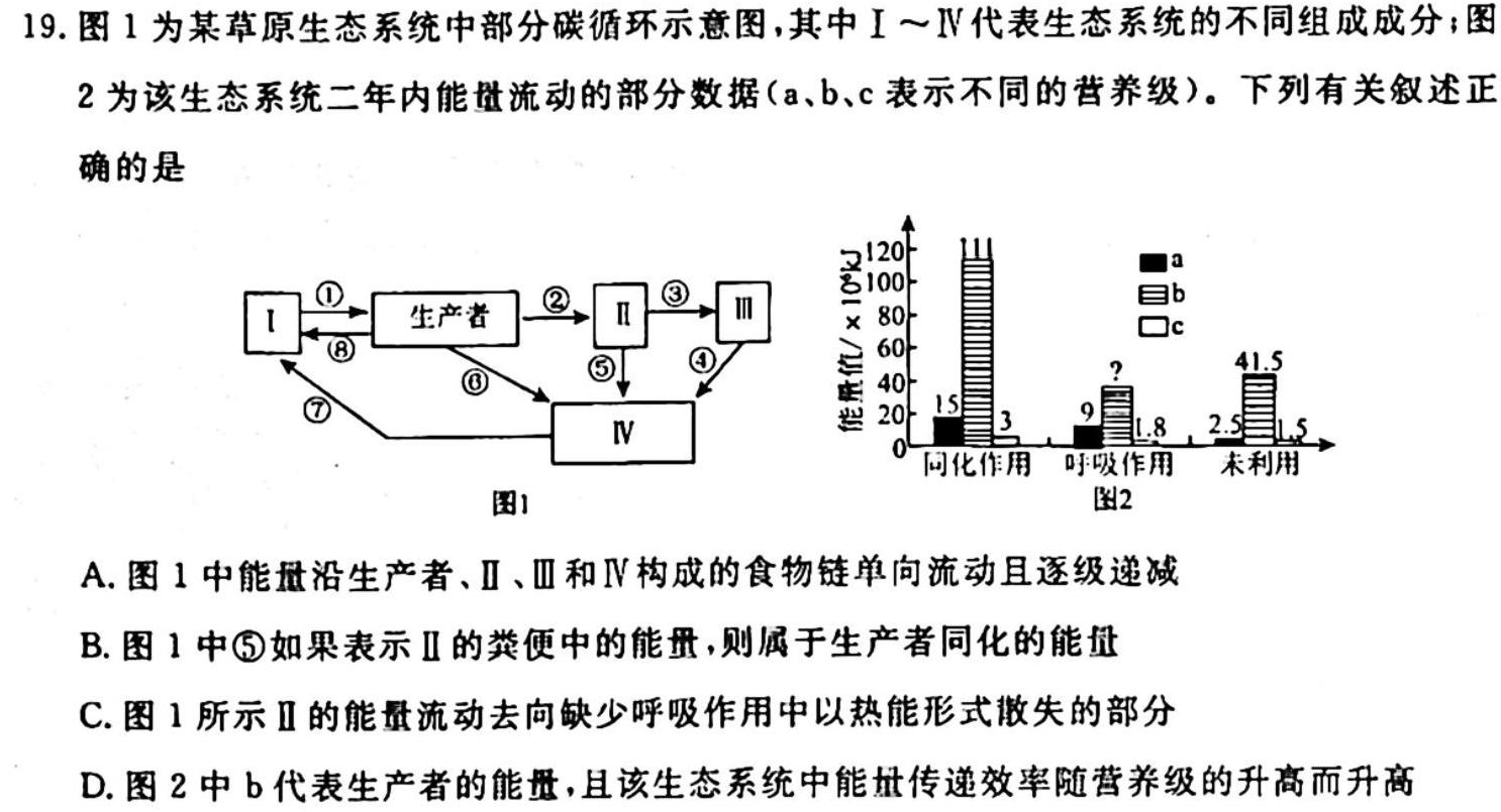 石室金匮·2024届高考专家联测卷(一)生物学试题答案