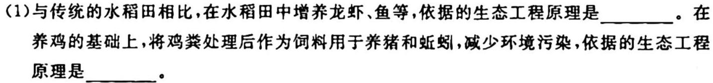 广东省2024届九年级期中综合评估 2L R生物学试题答案