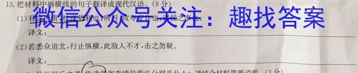 安徽省2023-2024学年度第一学期九年级期中教学调研问卷/语文