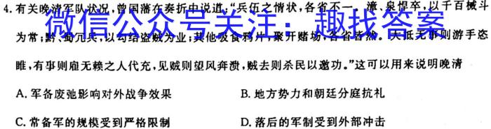 大理州2024届高三年级高中毕业生第一次复习统一检测历史