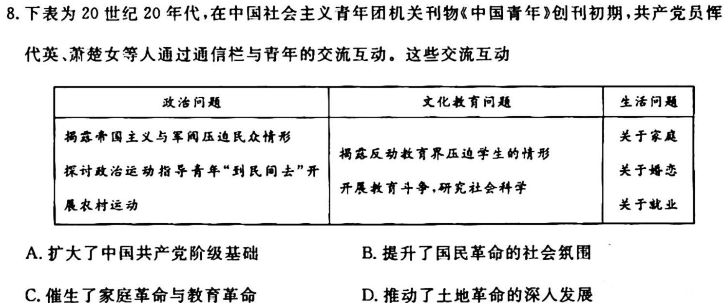 2024年星空·综合体育先享题高三一轮复习夯基卷(河北专版)二历史试卷答案