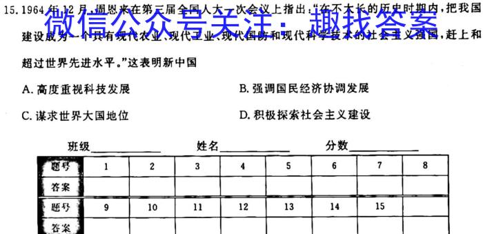 桂柳文化 2024届高考桂柳鸿图模拟金卷(三)&政治