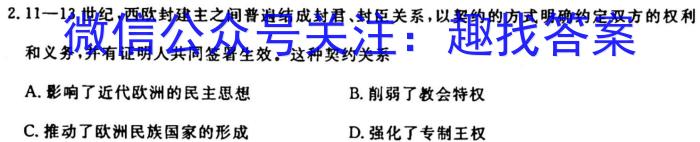 江西省2024届九年级第二次阶段适应性评估 R-PGZX A-JX&政治