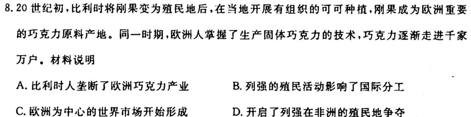 2023-2024衡水金卷先享题月考卷高三 四调历史