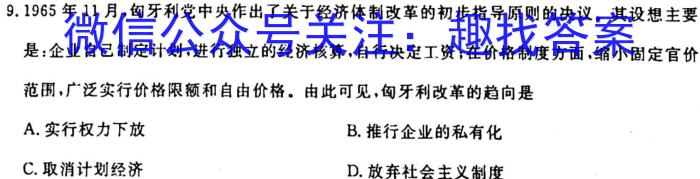 2024年普通高等学校统一模拟招生考试新未来10月联考（高三）历史