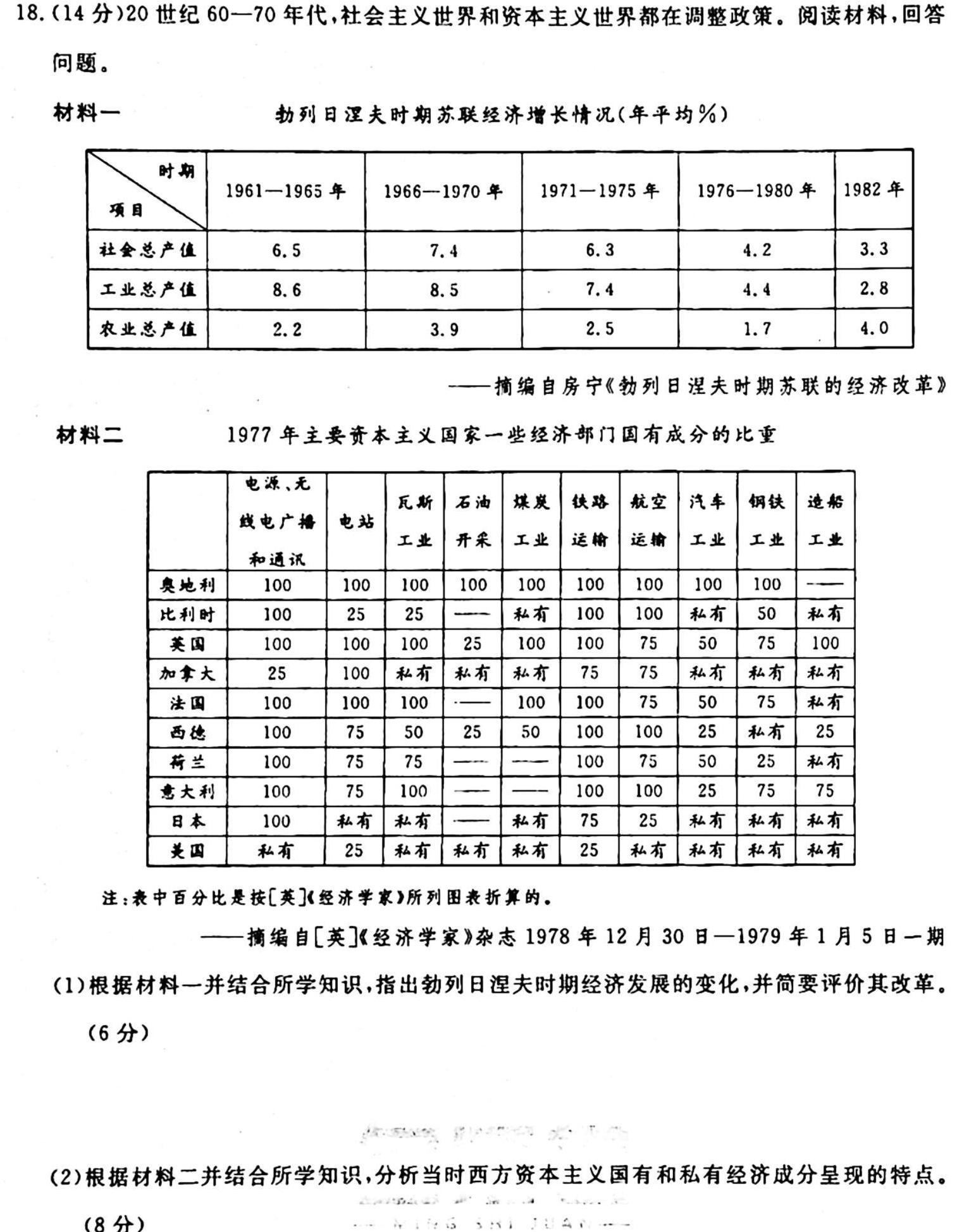 ［九校联考］甘肃省2024届高三10月联考历史