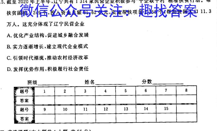 山西省2023级高一10月百师联考历史试卷