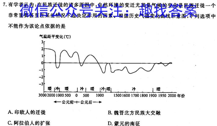 学林教育 2023~2024学年度八年级第一学期期中调研历史试卷