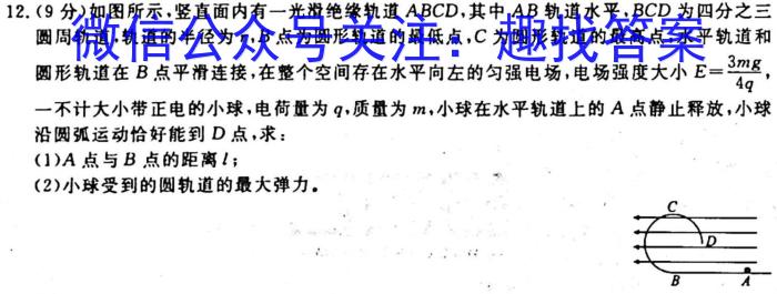 NT教育·2023-2024学年第一学期10月高三阶段测试卷（全国卷）q物理