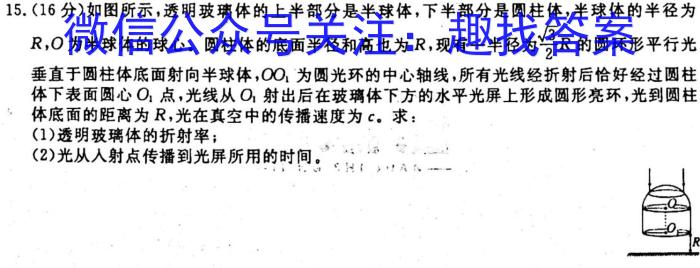 陕西省2023-2024学年七年级阶段诊断（A）q物理