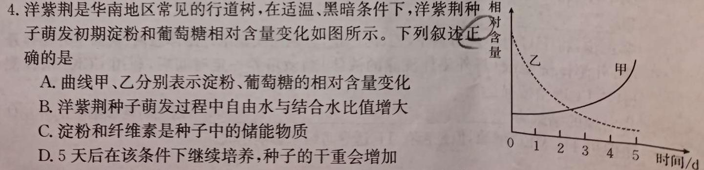 安徽省六安市2023年秋学期八年级第一次综合素质评价生物