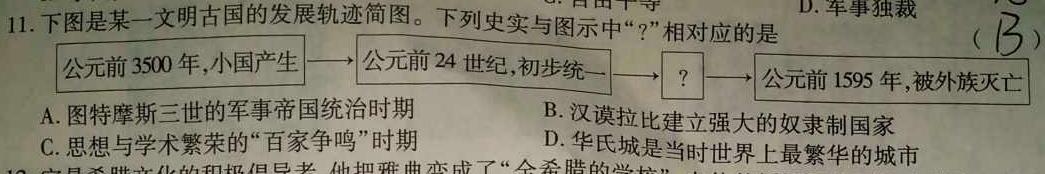 遵义市2024届高三第一次质量监测统考历史