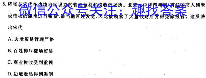 安徽省2023-2024九年级上学期阶段性练习(二)历史试卷